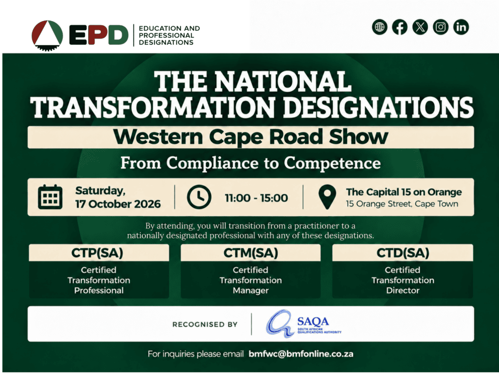 National Transformation Designations | Western Cape